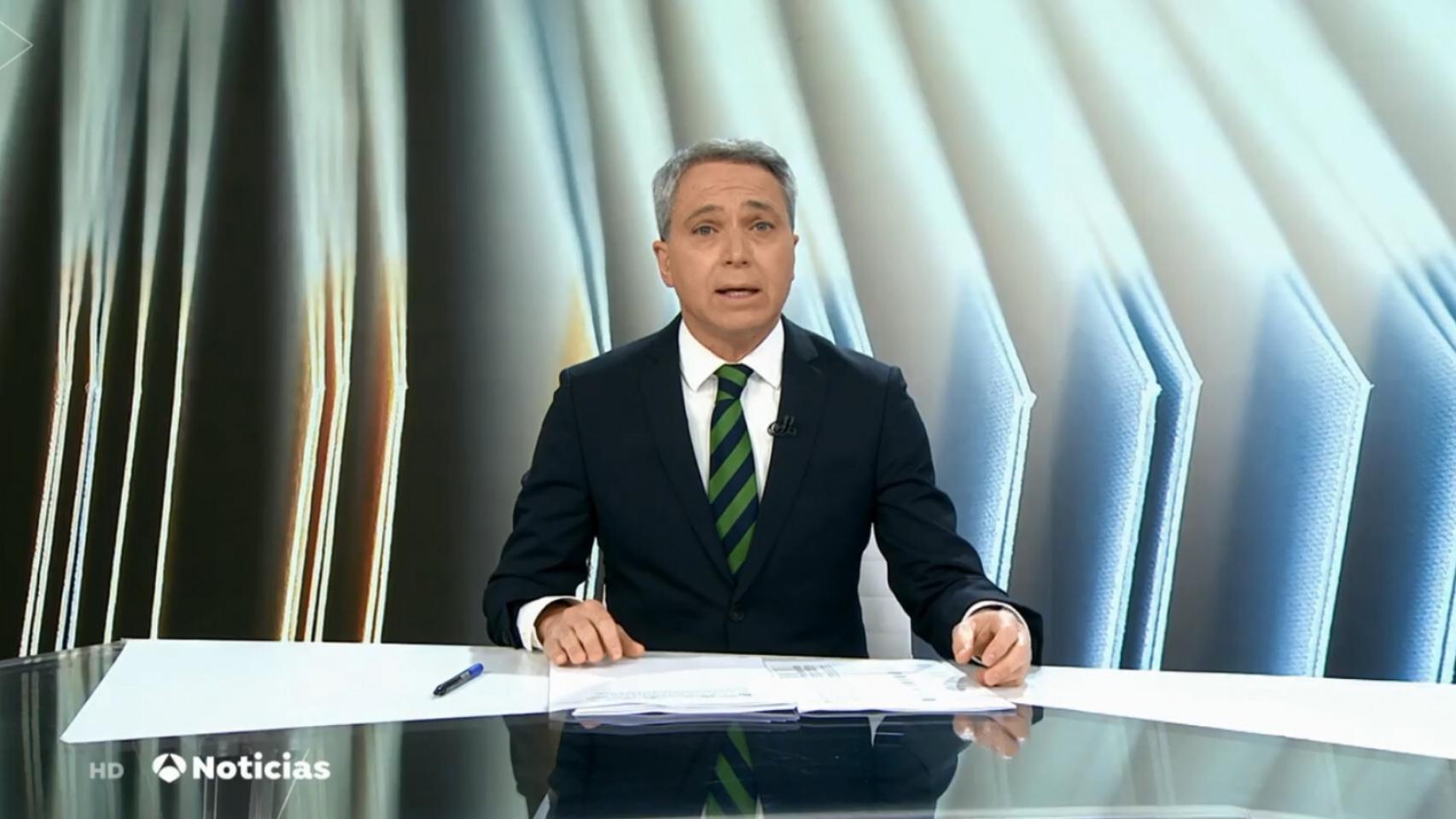 Vicente Vallés en el informativo del pasado 1 de marzo.