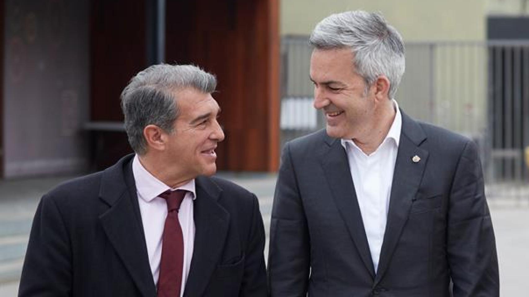 Laporta y Victor Font, en las elecciones del Barça de 2021