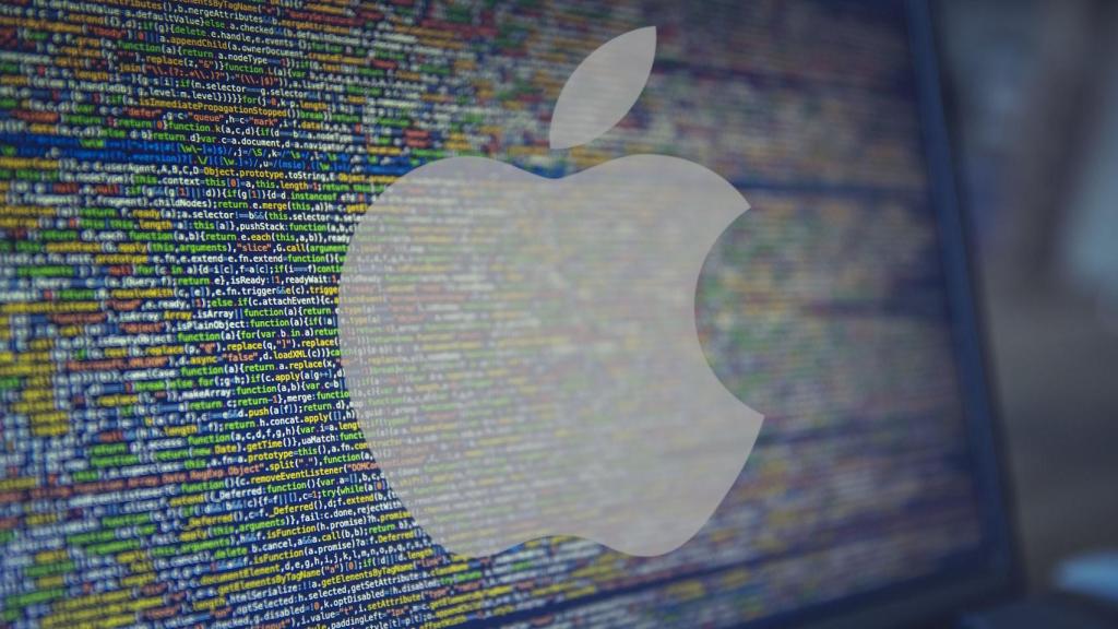 Fotomontaje con el logo de Apple.