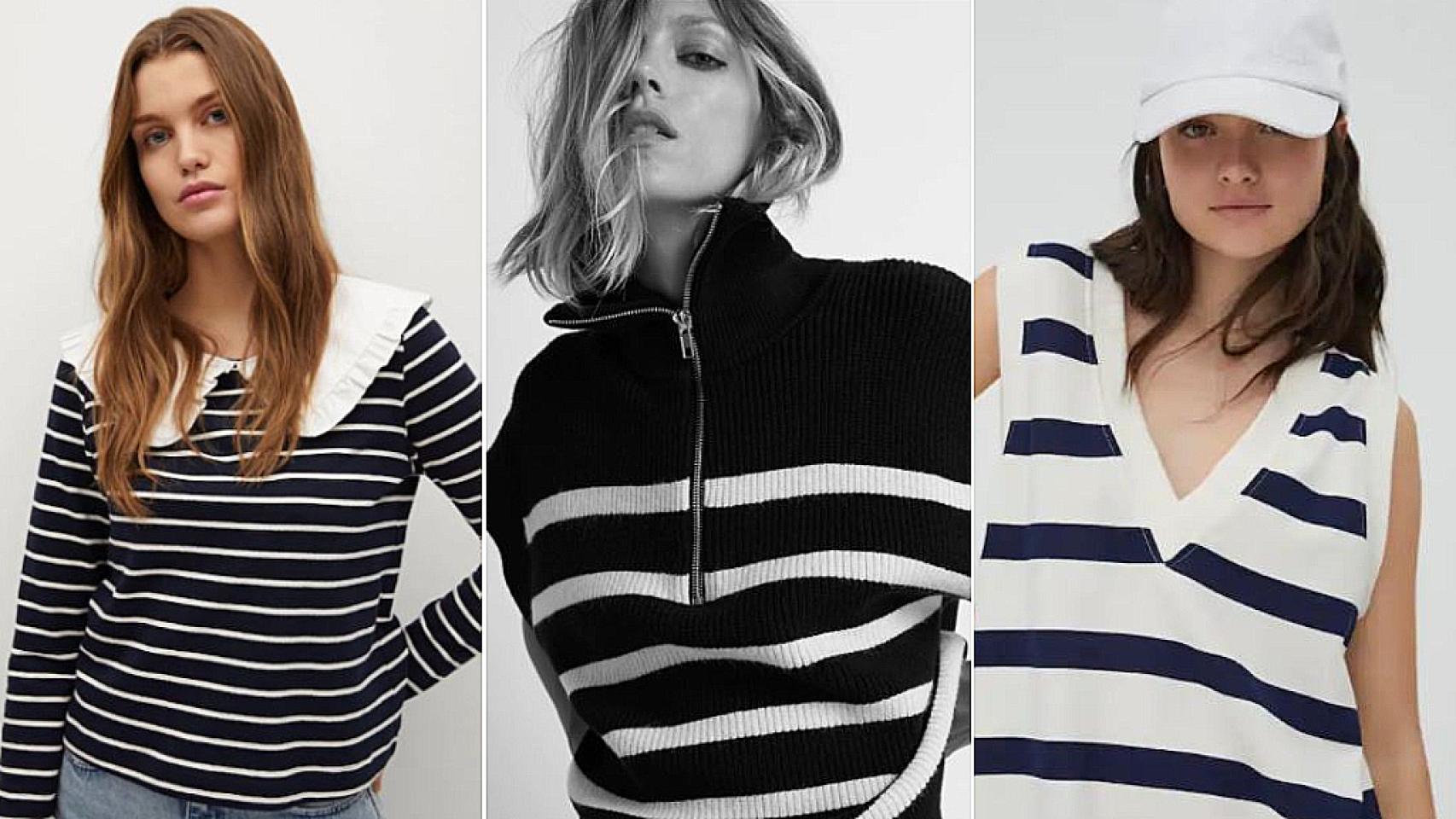 Las prendas con estampado de rayas que ofrece Mango, Zara y Pull & Bear.