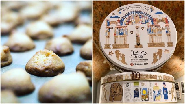 Las Maruxas de Nata y la caja de edición limitada del Xacobeo 2021-2022.