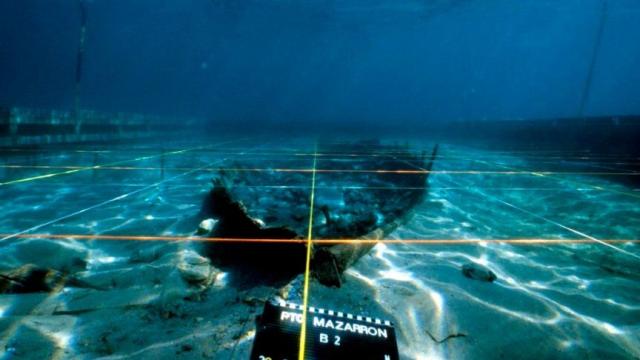 Los vestigios del barco fenicio 'Mazarrón II'.