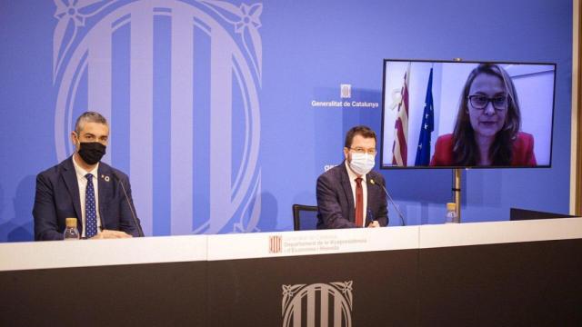 Meritxell Serret interviene en un acto del Govern de forma telemática.