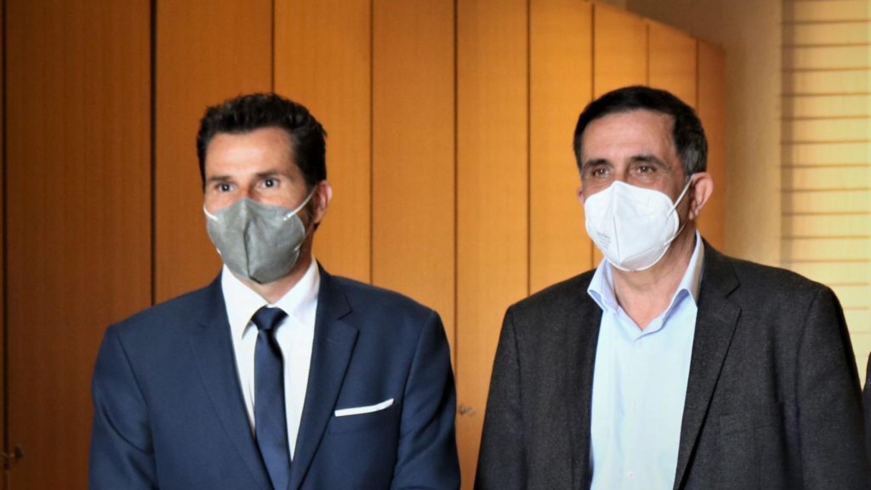Mario Gómez, líder de Cs en el Ayuntamiento de Murcia, y José Antonio Serrano, secretario general del PSOE en Murcia.