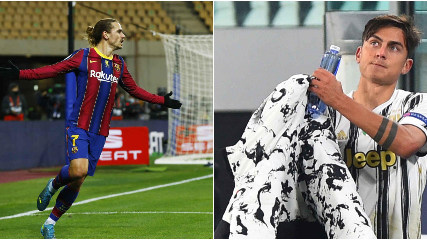 Griezmann y Dybala en un collage