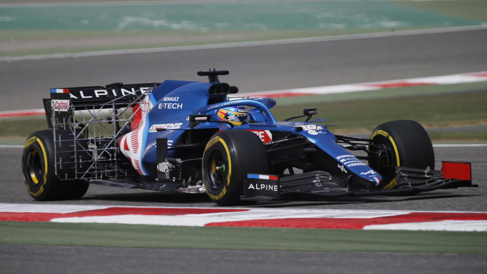 Fernando Alonso, con el Alpine en Baréin