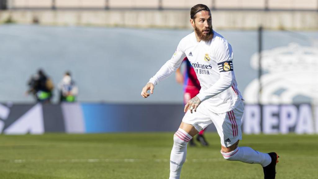 Sergio Ramos, en un partido del Real Madrid en la temporada 2020/2021