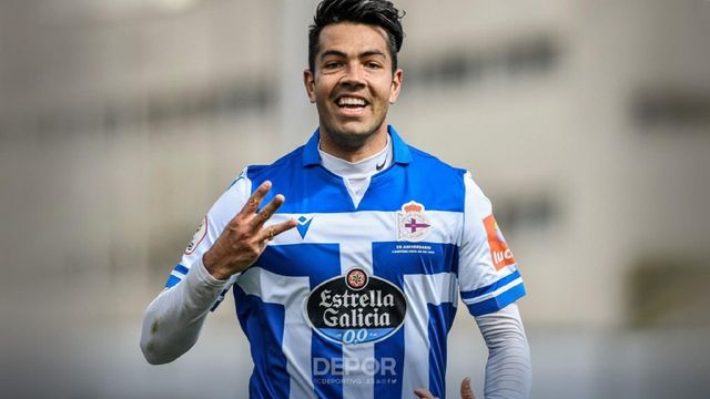 Miku celebra su tercer gol ante el Celta B.