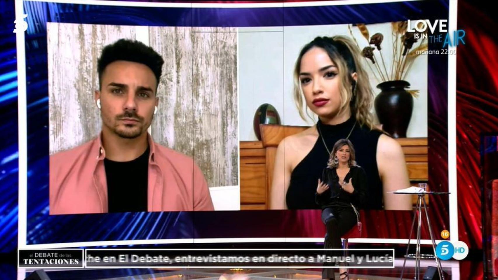 Lucía y Manuel durante su entrevista con Sandra Barneda este lunes.