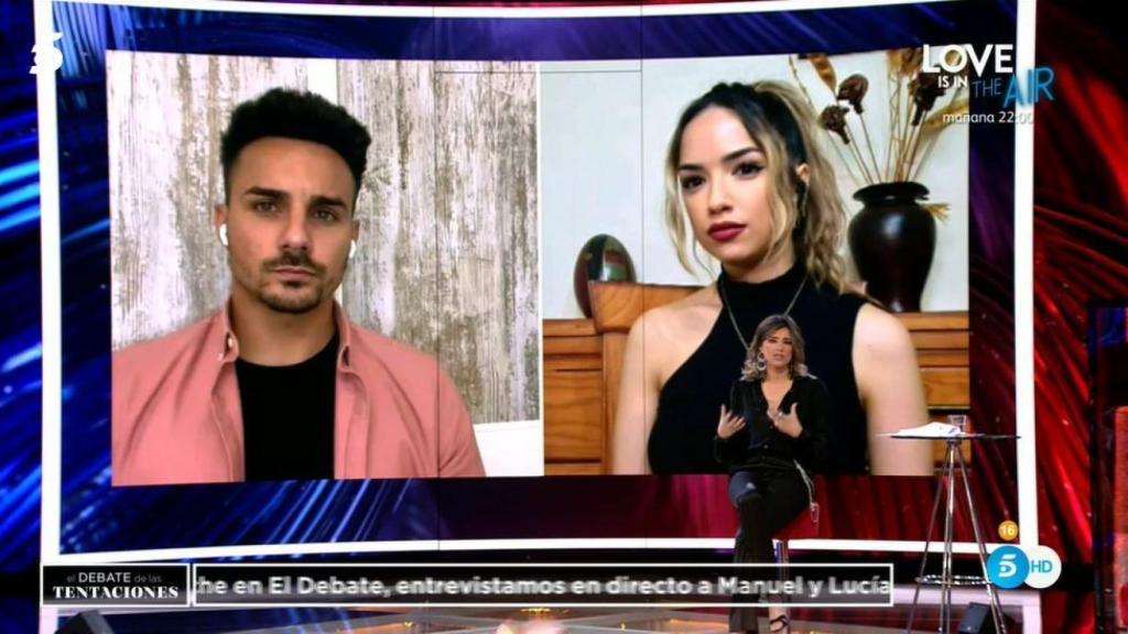 Lucía y Manuel durante su entrevista con Sandra Barneda este lunes.