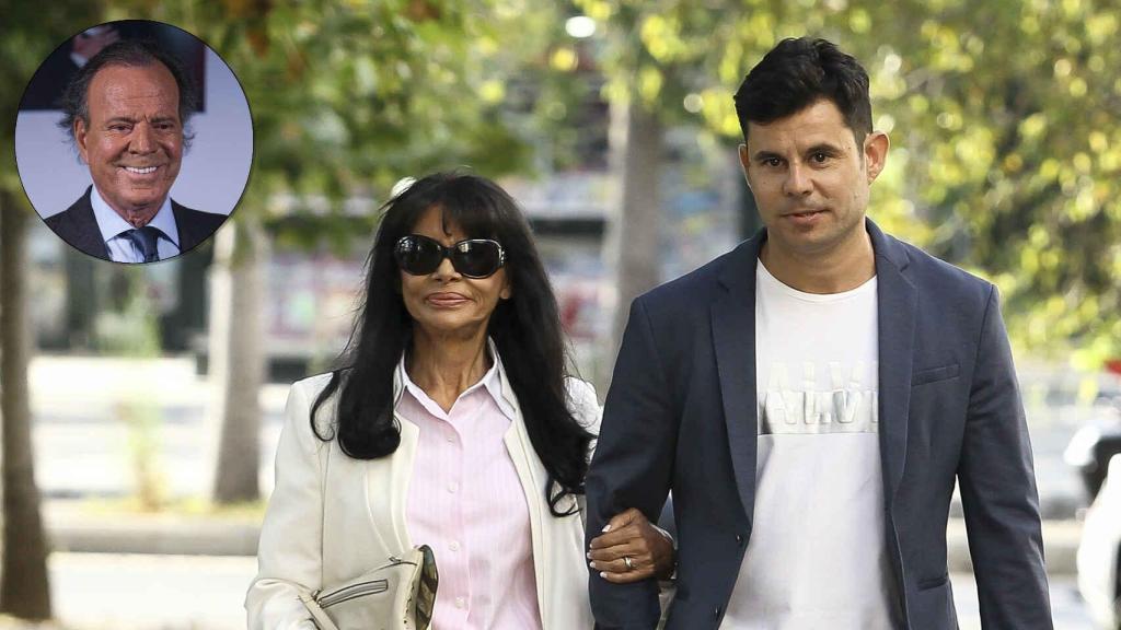 Julio Iglesias junto a su hijo ilegítimo Javier y la madre de este, María Edite.