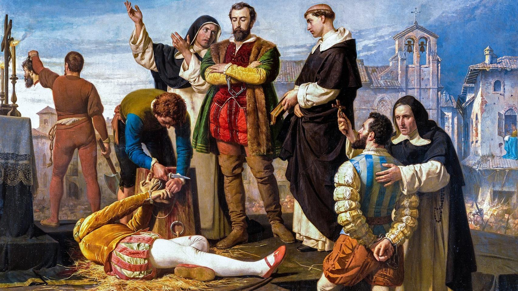 La ejecución de los comuneros Juan de Padilla, Juan Bravo y Francisco Maldonado en Villalar el día 24 de abril de 1521.