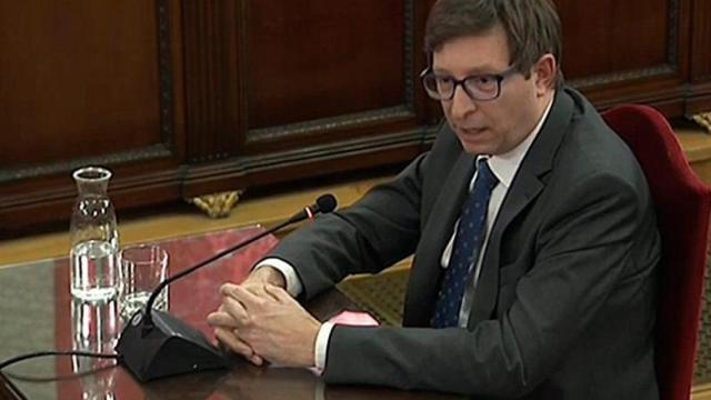 Carles Mundó, durante su declaración en el Tribunal Supremo./