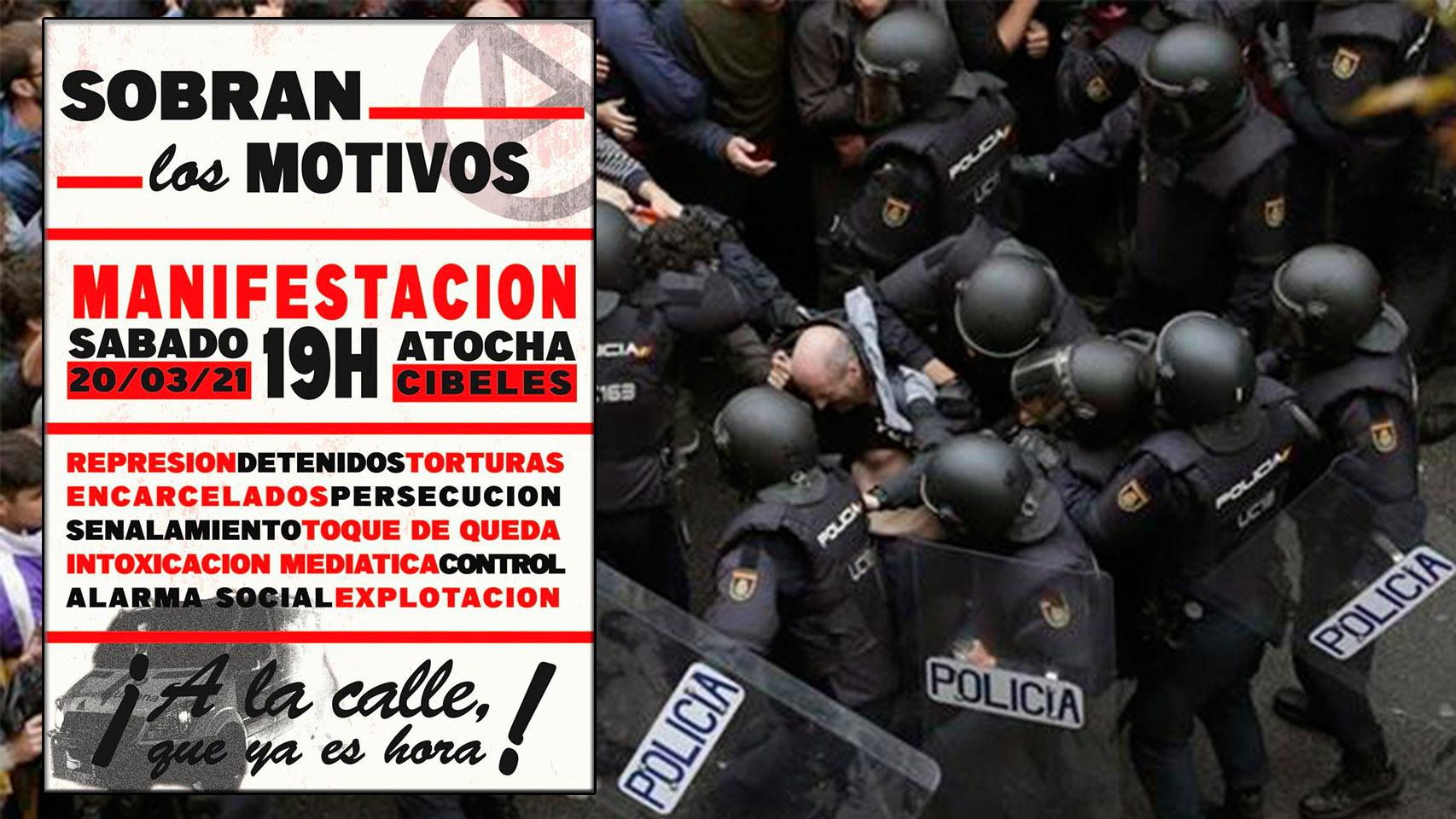 El cartel que han difundido los anarquistas y que confirma su asistencia el 20-M.