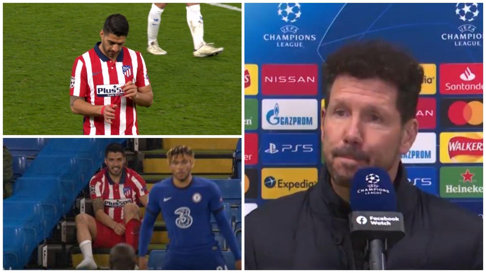 El enfado de Luis Suárez y la respuesta de Simeone