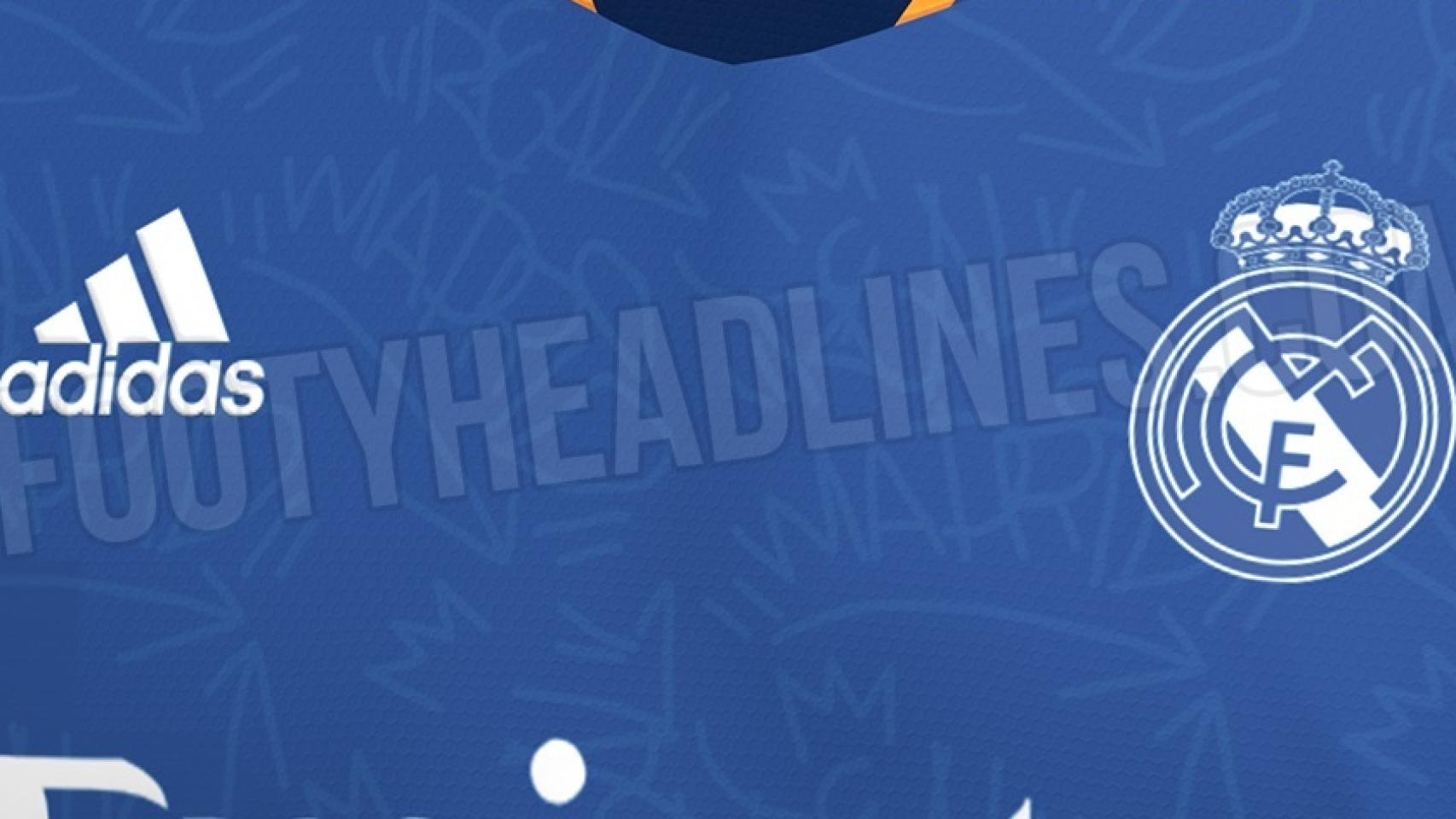 La posible segunda camiseta del Real Madrid para la temporada 2021/2022. Foto: footyheadlines.com
