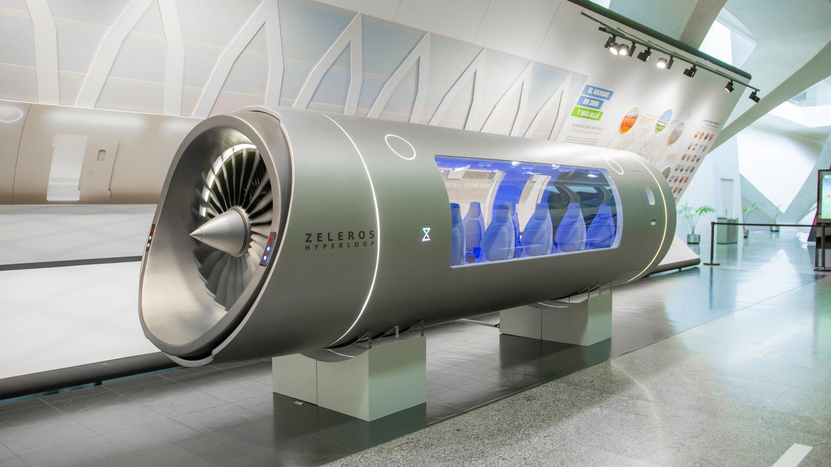 Maqueta del vehículo de Zeleros para Hyperloop.