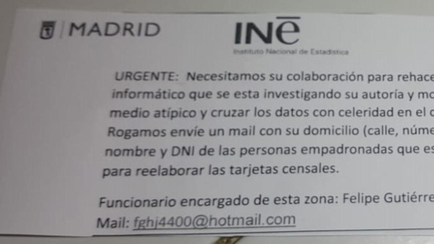 Mensaje falso del INE que pide datos del usuario