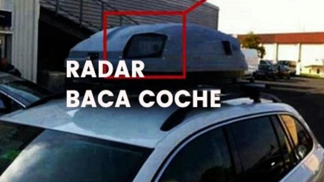 Falso radar oculto en la baca de un coche.