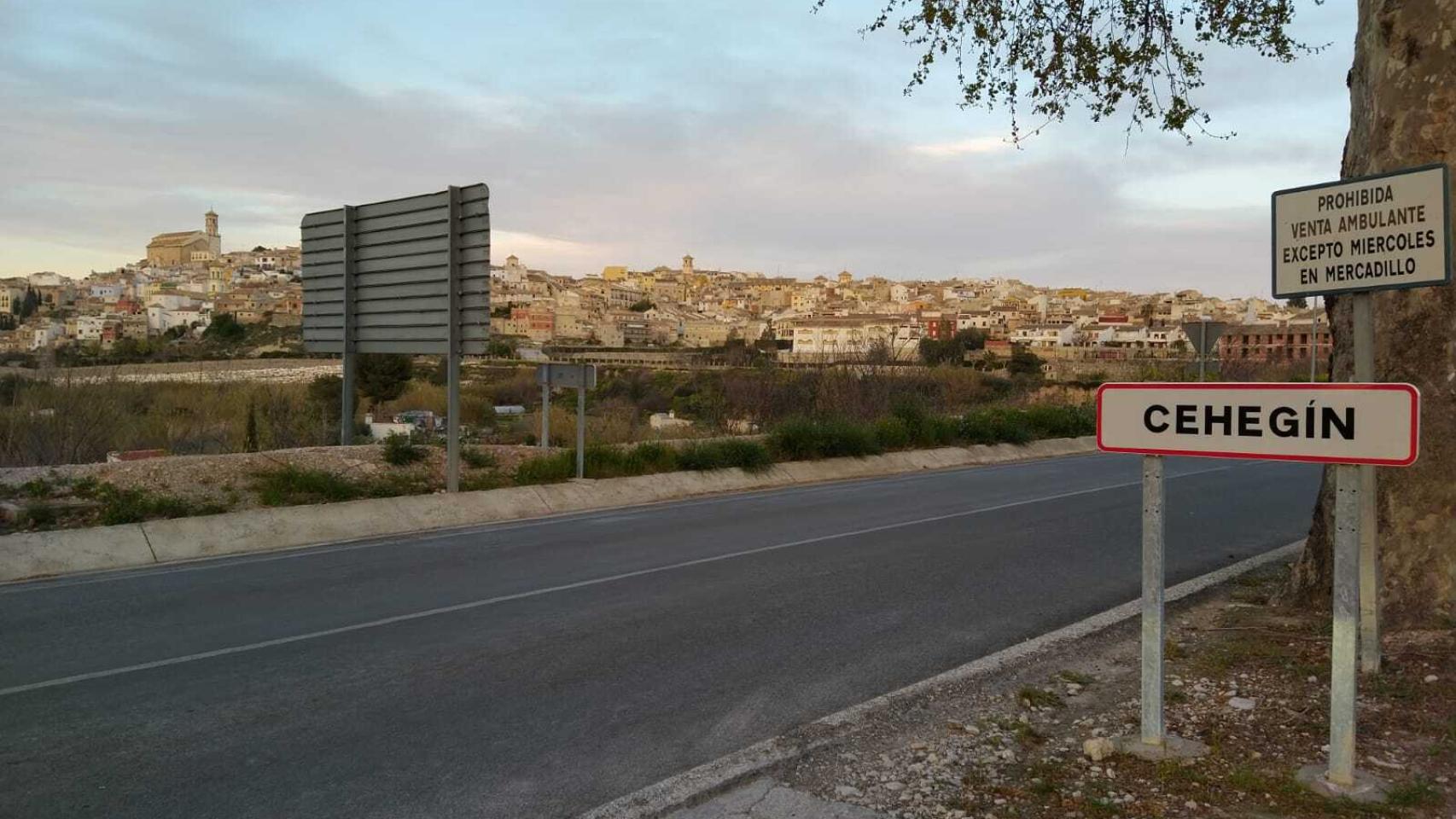 Entrada a Cehegín el municipio murciano donde reside un negacionista.