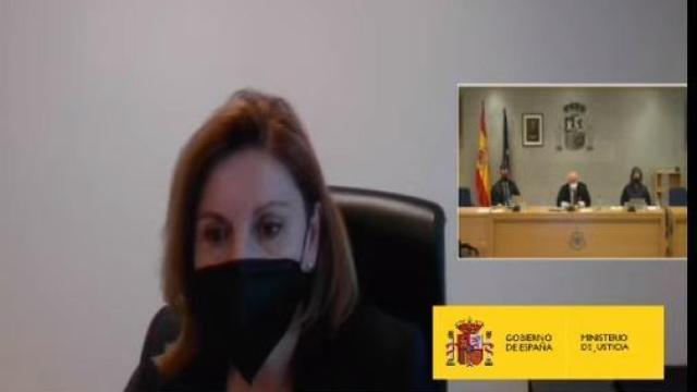 María Dolores de Cospedal, durante su declaración en el juicio contra Luis Bárcenas./