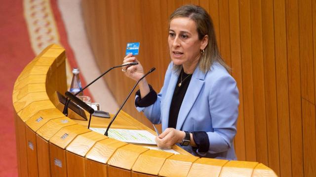 La conselleira de Infraestruturas e Mobilidade, Ethel Vázquez, comparece en el Parlamento de Galicia.