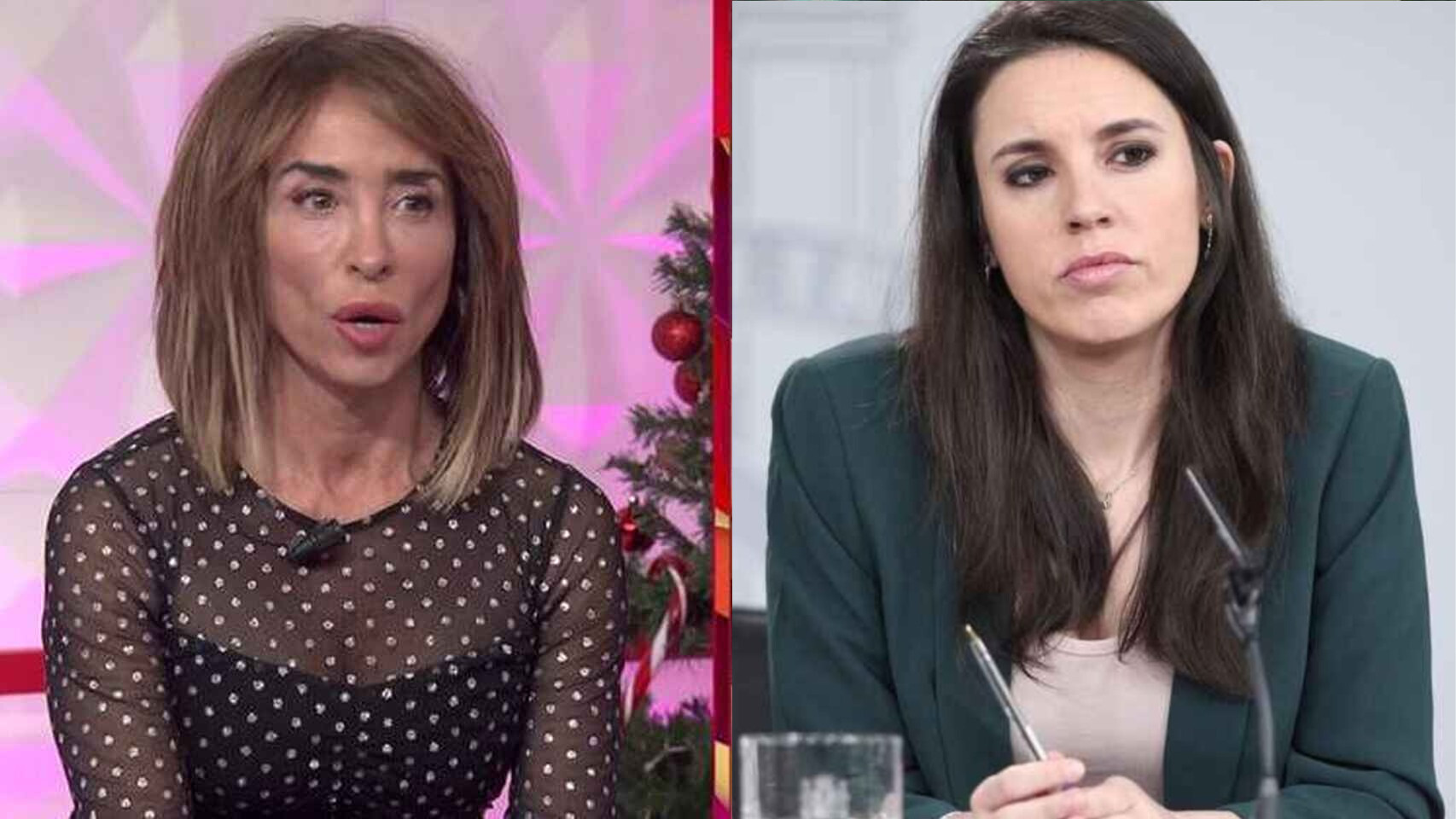 María Patiño e Irene Montero en un fotomontaje.