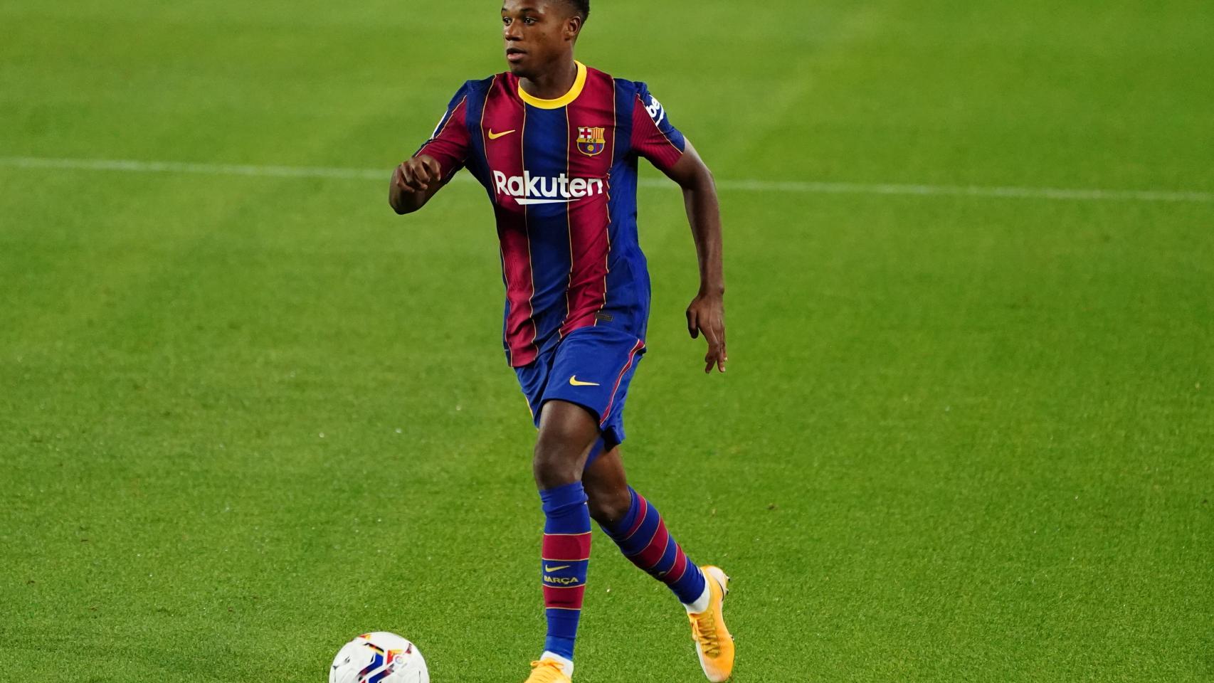 Ansu Fati durante un partido del Barcelona