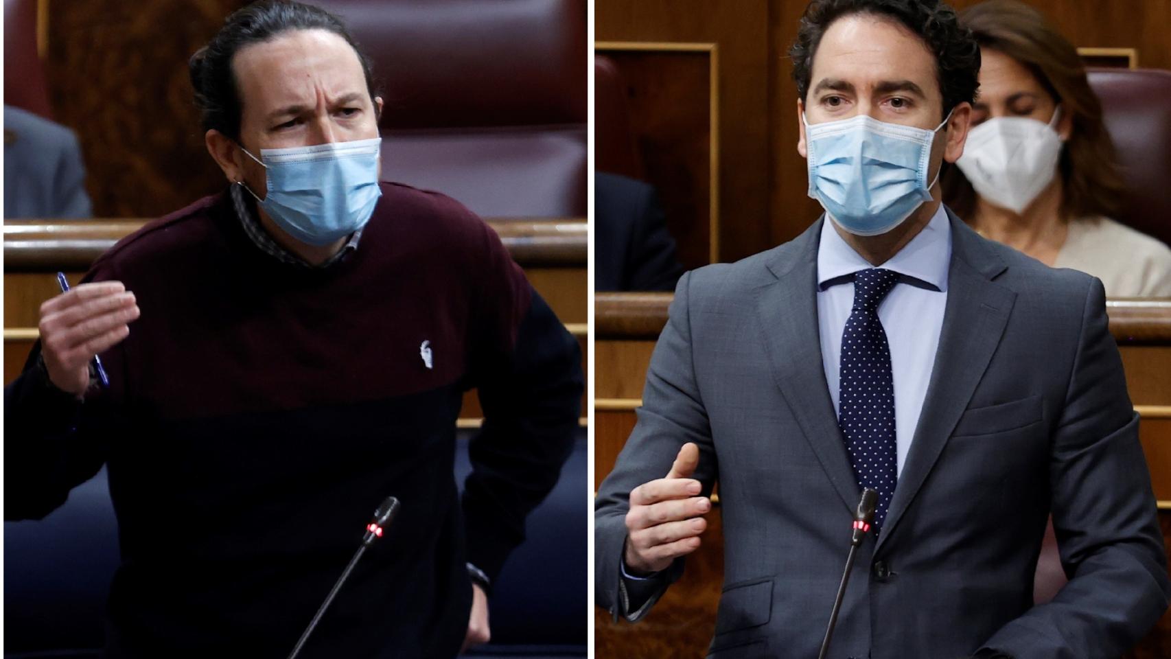 Pablo Iglesias y Teodoro García Egea en sesión de control al Gobierno en el Congreso.