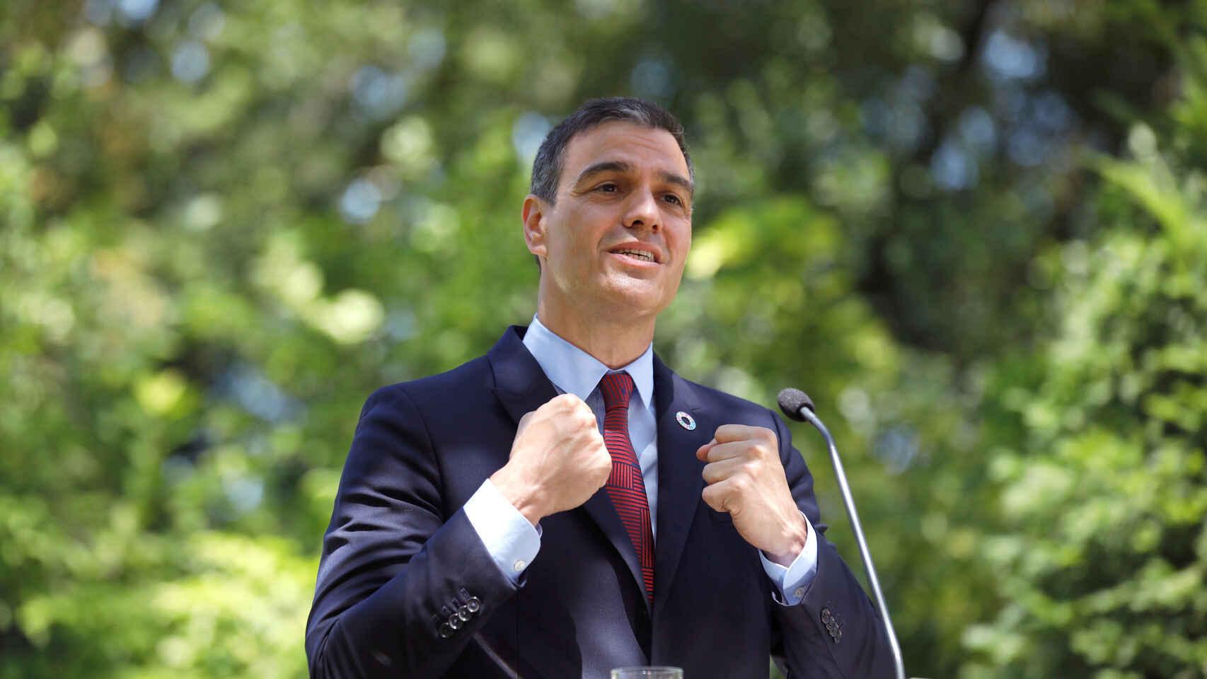 El presidente del Gobierno, Pedro Sánchez, en una rueda de prensa.