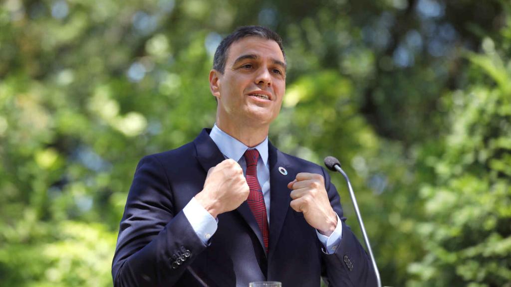 El presidente del Gobierno, Pedro Sánchez, en una rueda de prensa.
