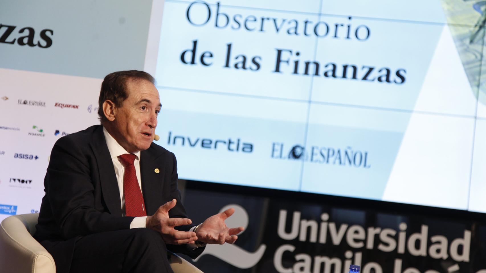 Antonio Huertas, Presidente de Mapfre, durante su intervención en el Observatorio de las Finanzas.