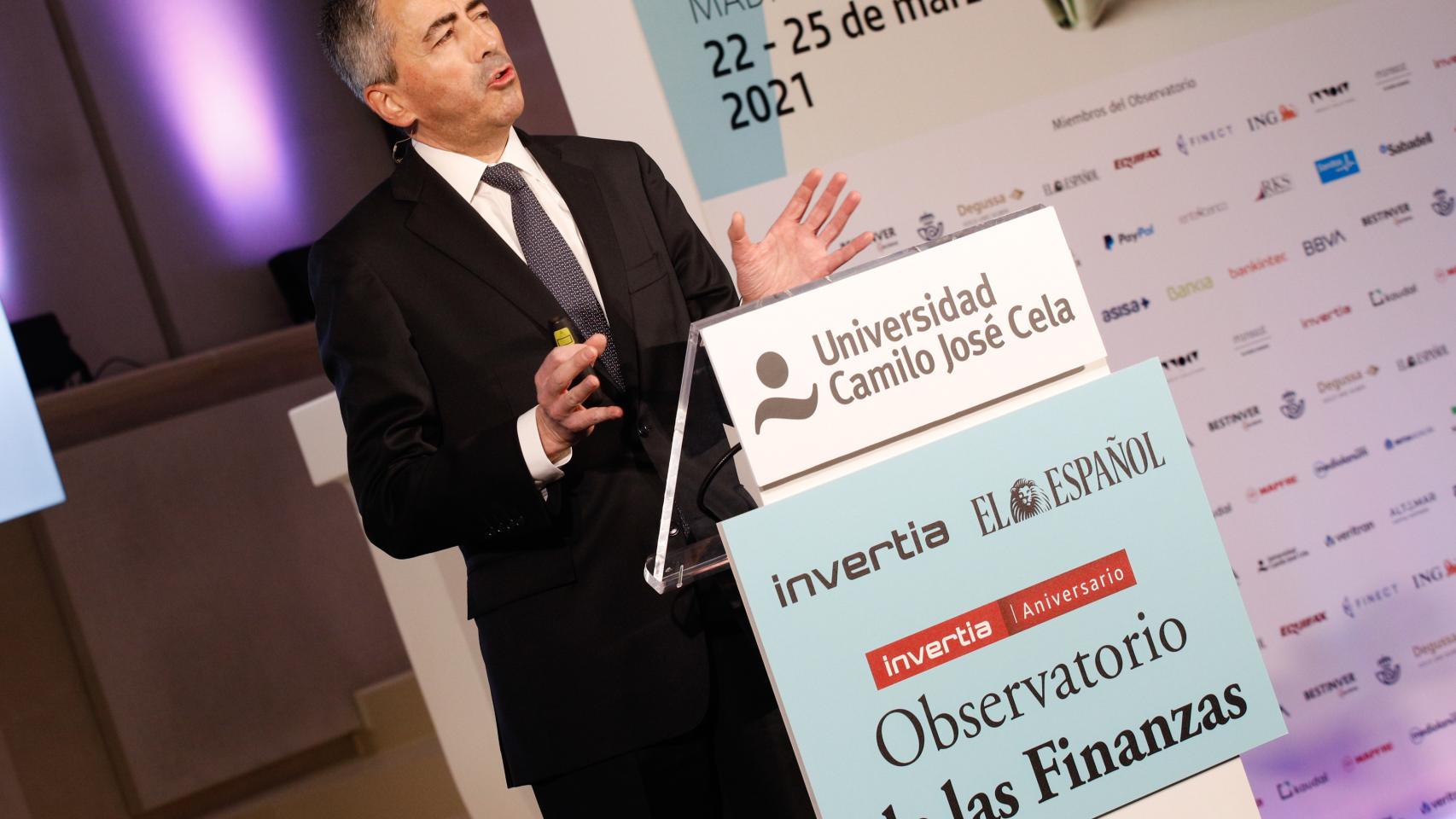 Sergio Álvarez Camiña,  director general de Seguros y Fondos de Pensiones, durante su intervención en el Observatorio de las Finanzas.
