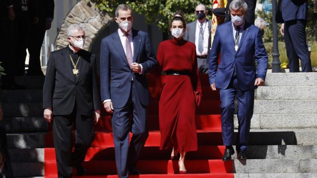 Felipe y Letizia recién aterrizados en Andorra este jueves.