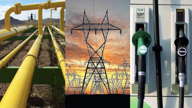 Montaje sobre electricidad y carburantes.