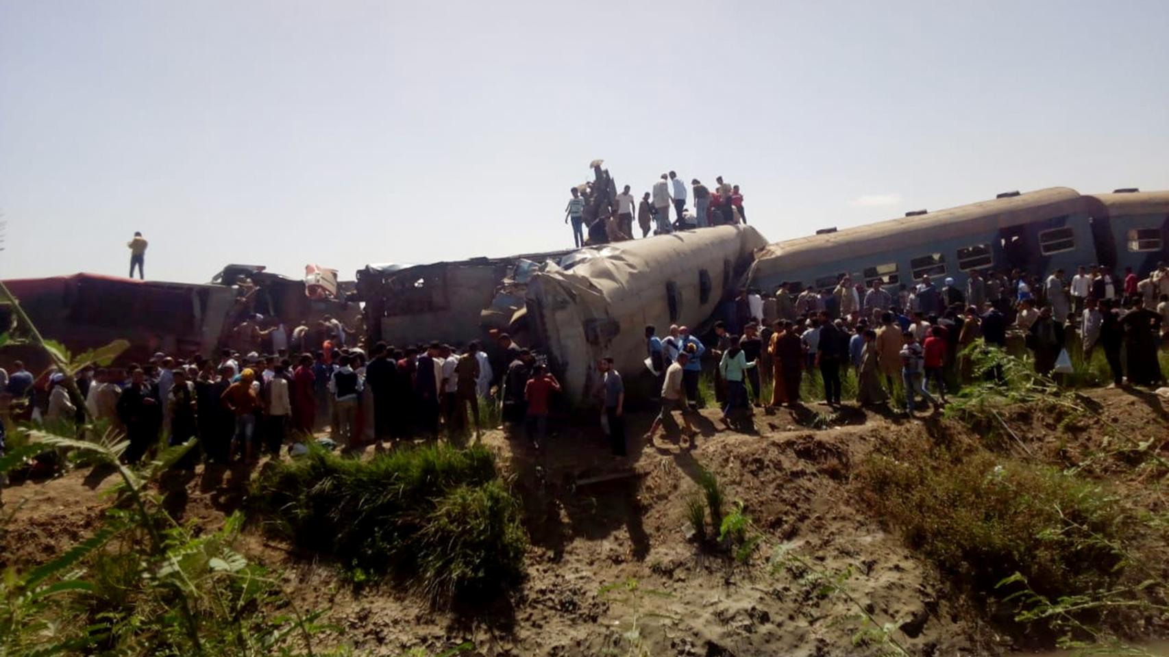 El accidente de tren en egipto.