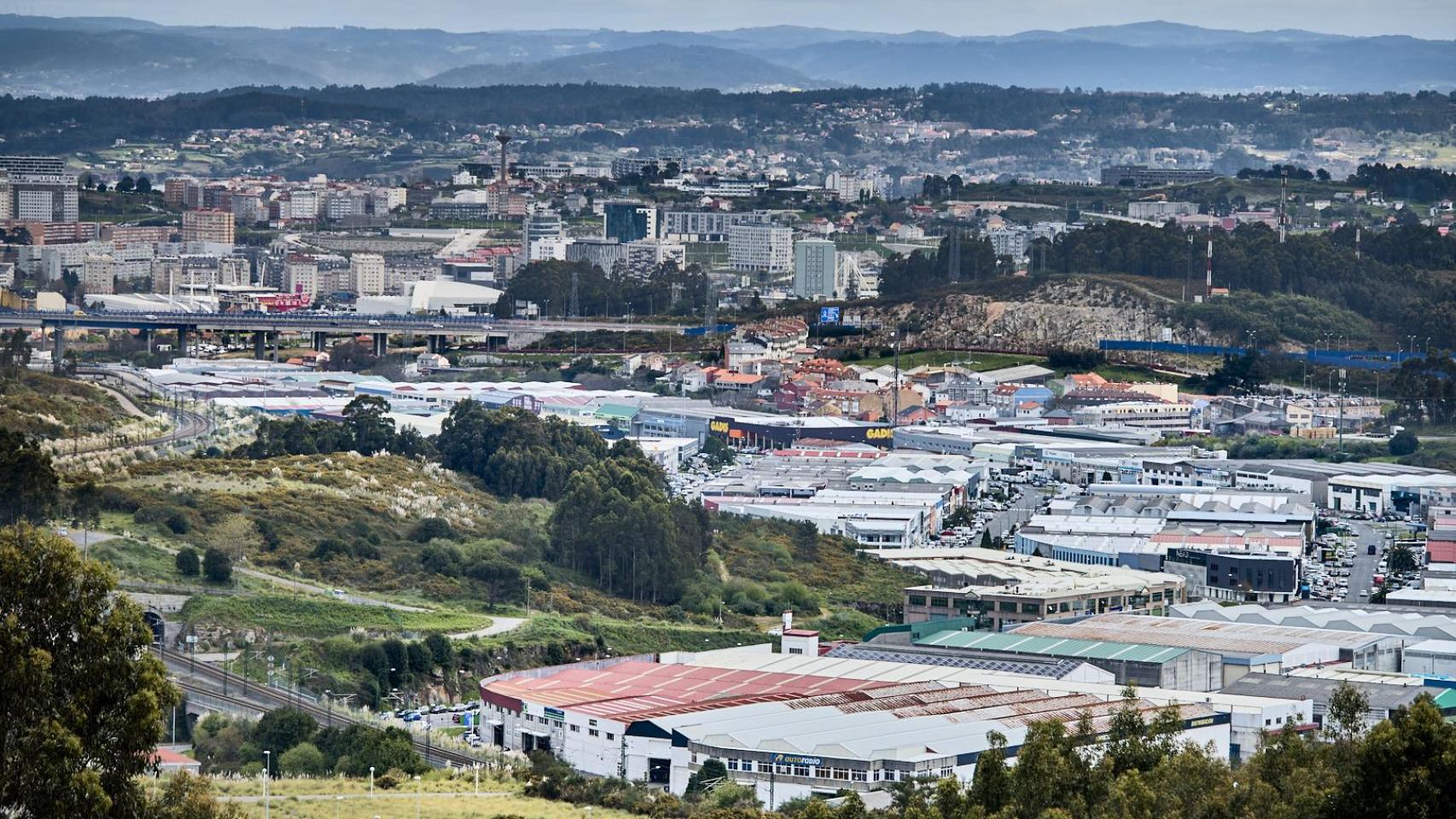 Panorámica del polígono de Pocomaco, en A Coruña.
