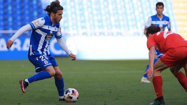 Keko durante un lance del partido entre Deportivo y Marino.