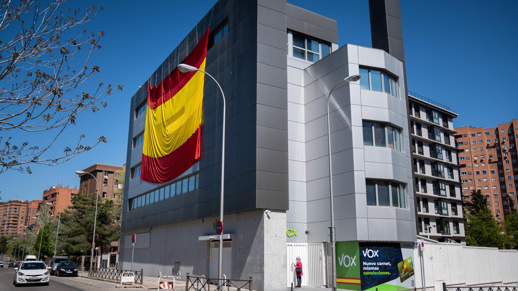 Imagen de la sede nacional de Vox en la calle Bambú de Madrid.