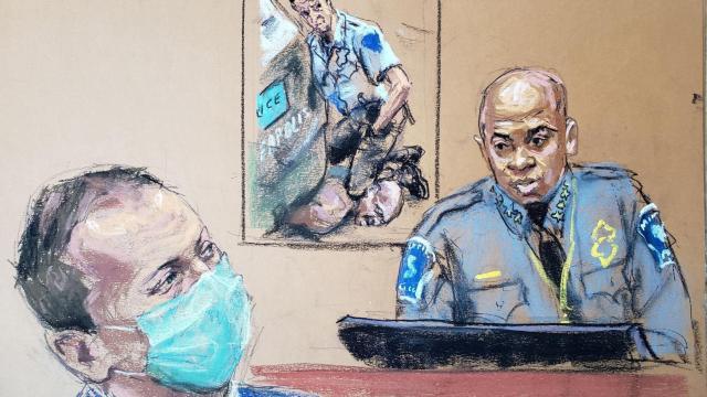 El jefe de la Policía de Minneapolis, Medaria Arradondo, en el juicio al exoficial Derek Chauvin.