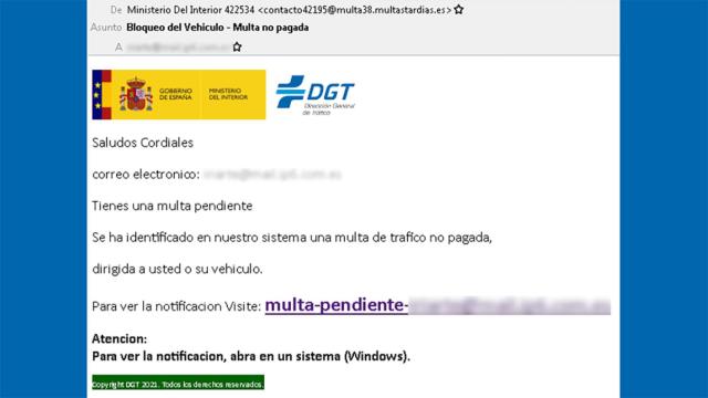 Ejemplo de uno de estos correos.