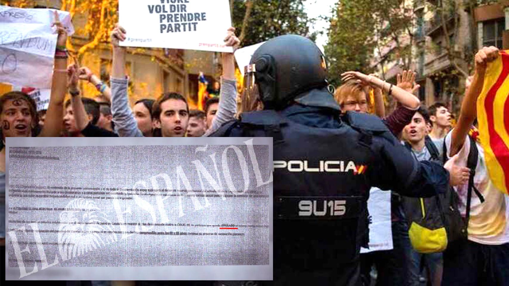 Detalle del correo remitido por el teniente coronel Gómez Naranjo a los guardias que contradice la versión de la Generalitat.