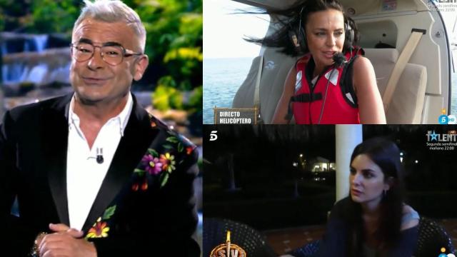 Jorge Javier Vázquez junto a Olga Moreno y Alexia Rivas en montaje de JALEOS.