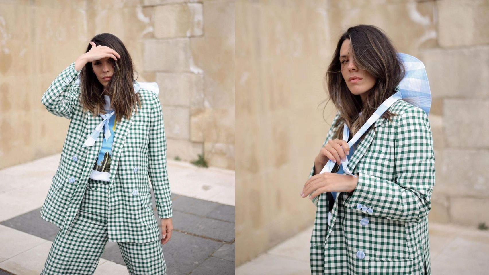 Laura Matamoros se suma a la moda de los cuadros con auténtico éxito.