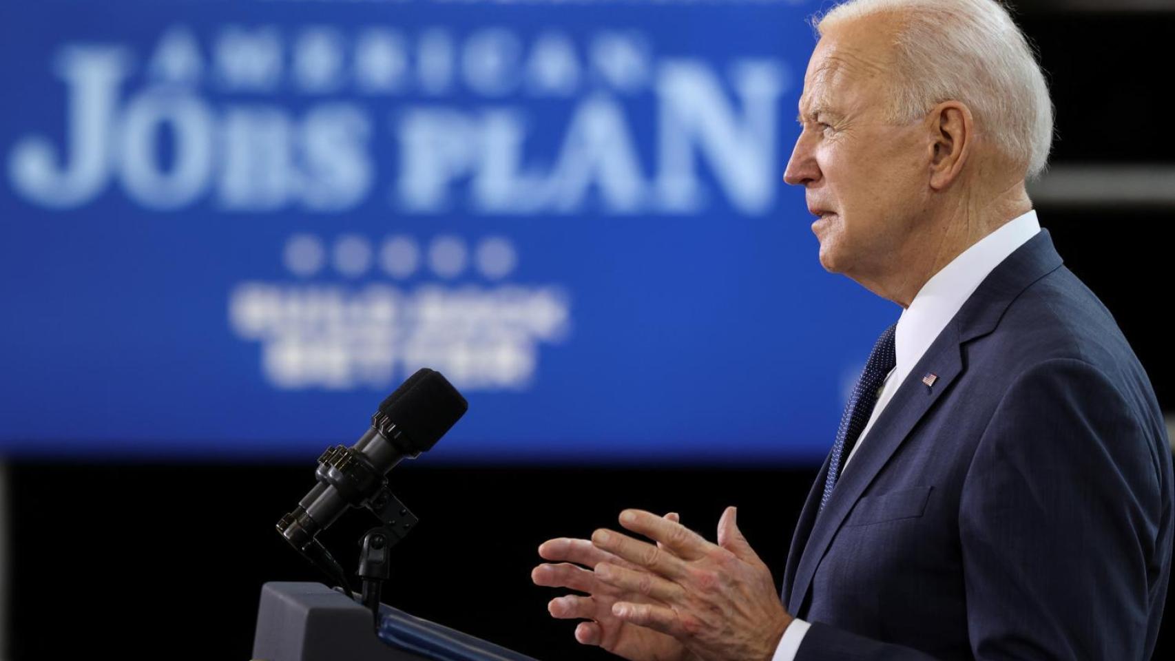 El presidente de EEUU, Joe Biden, en la presentación de su plan de inversión.