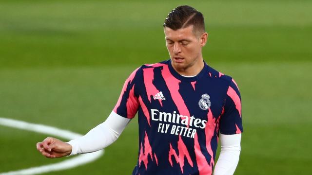 Toni Kroos, en el calentamiento previo al Clásico