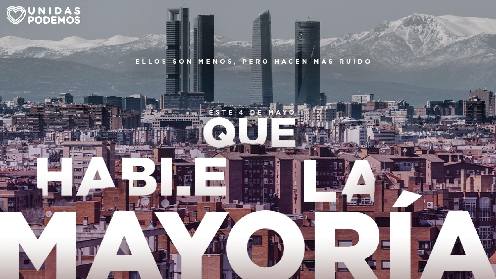 Imagen de campaña de UP para el 4-M.