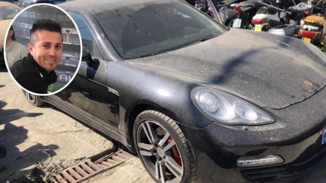 Las autoridades policiales se incautaron de varias propiedades de Sergio G. M., entre ellas su Porsche, que aparece en la imagen.