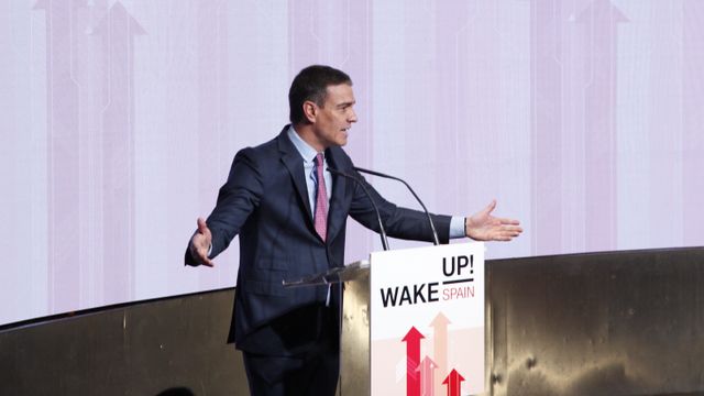 Pedro Sánchez, presidente del Gobierno de España, inaugurando el evento.