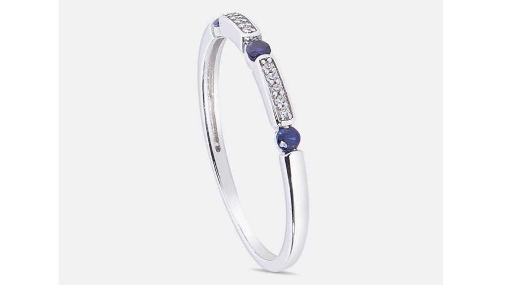 Anillo El Corte Inglés de oro, diamantes y zafiro
